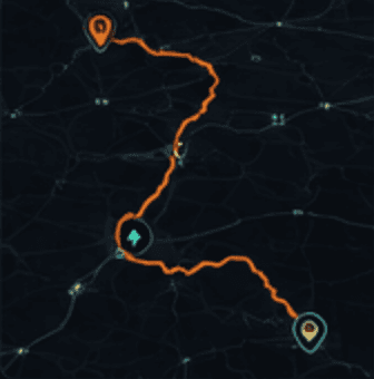 A curated route drawn on the map